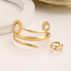 Gold Bracelet and Ring Jewelry Set