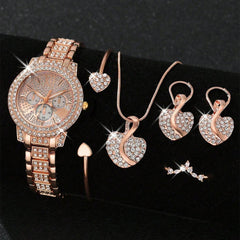 Quartz Watch Gold Luxury Set
