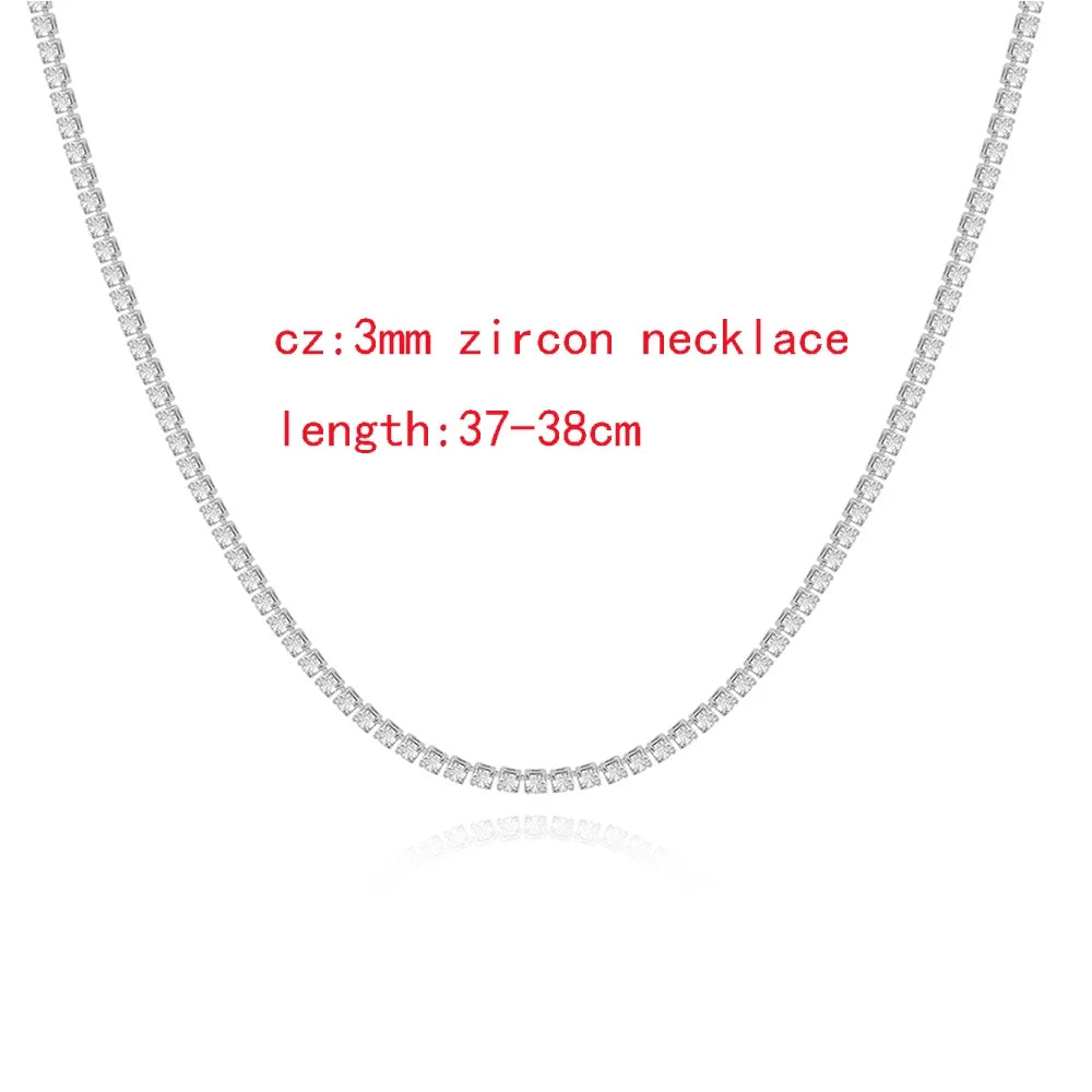 Crystal Tennis Chain Necklace
