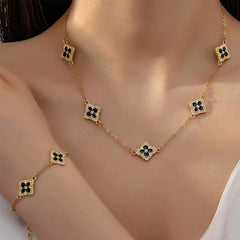 Necklace Bracelet Elegant Floral 2 PCS Jewelry Set