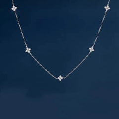 Four-Leaf Flower Zircon Necklace