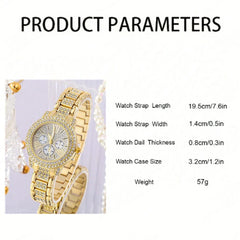 Quartz Watch Gold Luxury Set