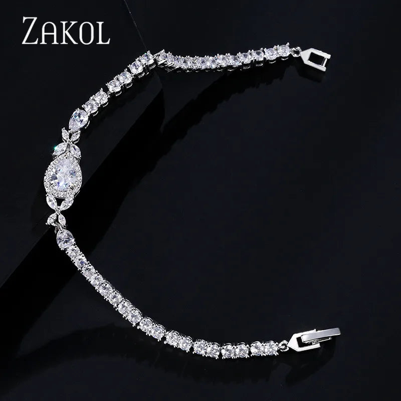 Water Drop CZ Tennis Bracelet