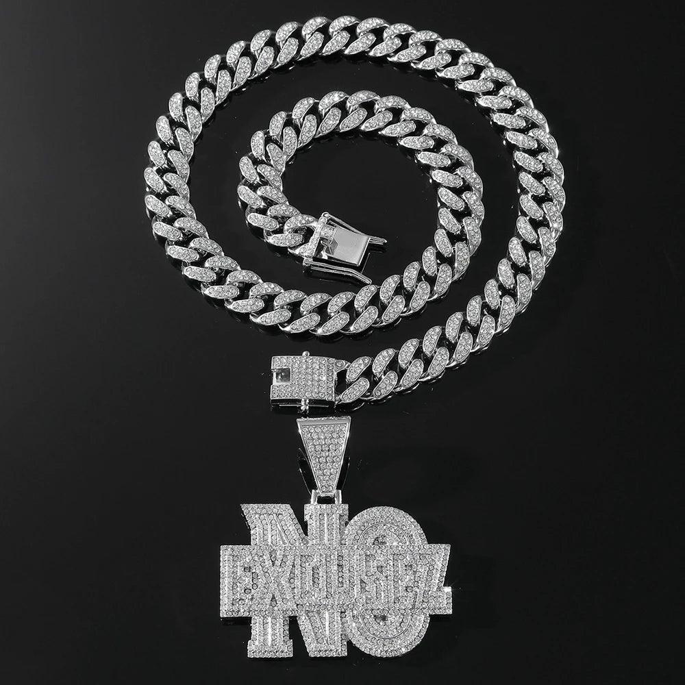 NO EXCUSEZ Pendant Cuban Chain Necklace
