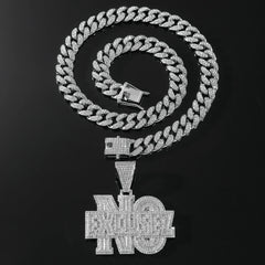 NO EXCUSEZ Pendant Cuban Chain Necklace