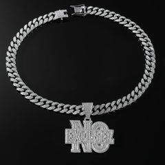 NO EXCUSEZ Pendant Cuban Chain Necklace