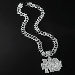 NO EXCUSEZ Pendant Cuban Chain Necklace