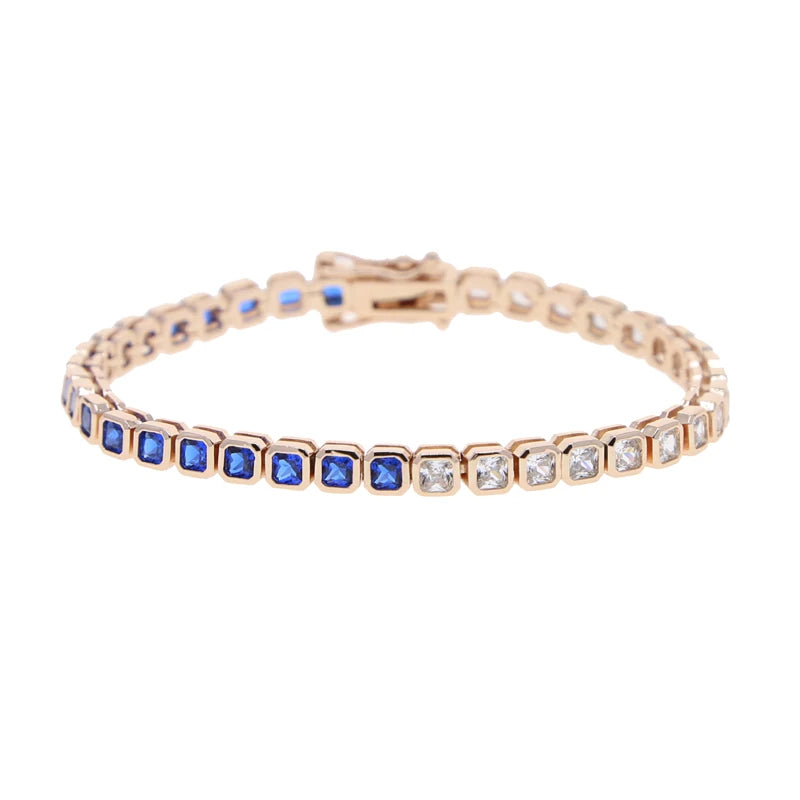 Geometric CZ Tennis Bracelet