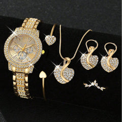 Quartz Watch Gold Luxury Set