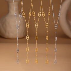 Gold Plated Long Chain Necklace