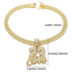 Number 23 Pendant Cuban Chain Necklace