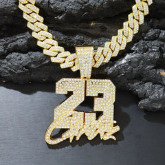 Number 23 Pendant Cuban Chain Necklace
