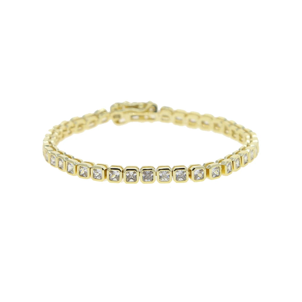 Geometric CZ Tennis Bracelet