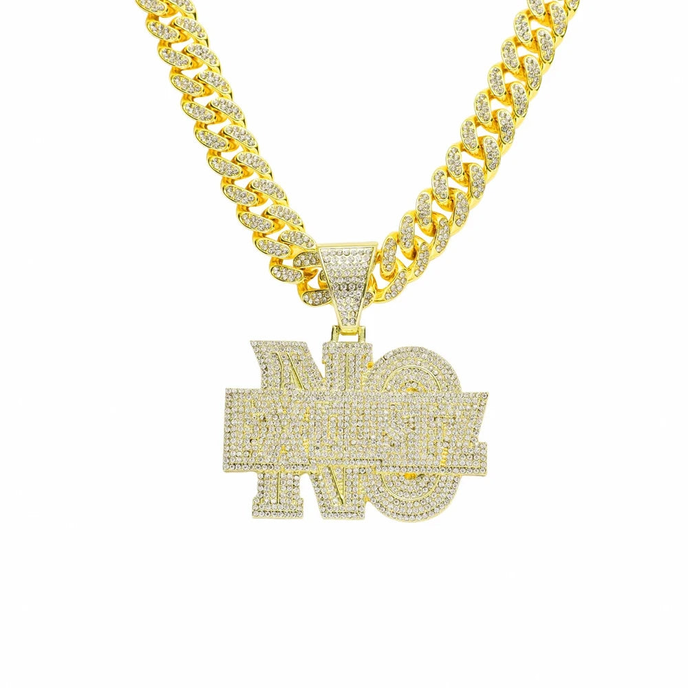 NO EXCUSEZ Pendant Cuban Chain Necklace