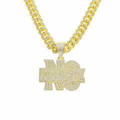 NO EXCUSEZ Pendant Cuban Chain Necklace