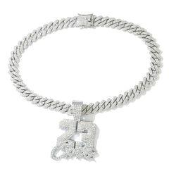 Number 23 Pendant Cuban Chain Necklace