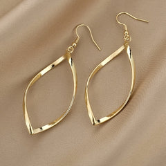 Hollow Twisted Dangle Earrings